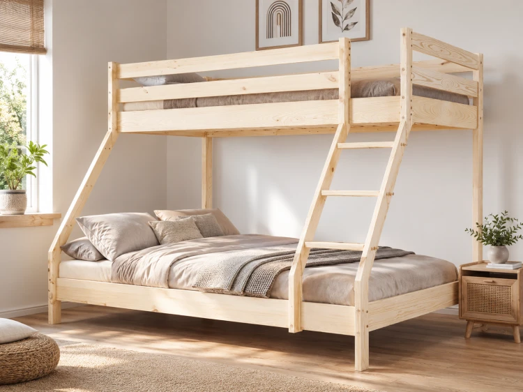 Loft Harmony – funkcjonalne łóżko rodzinne 2+1 z litego drewna.png