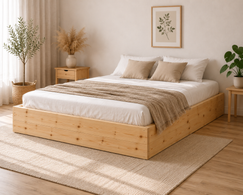 Łóżko drewniane z litej sosny – model Loft Box.png